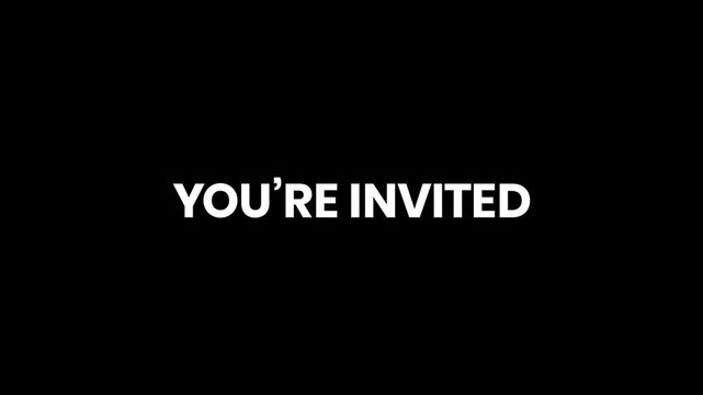 You&rsquo;re Invited Breaking Glitch Text Animation 4K for Events, Parties, and Special Invitations