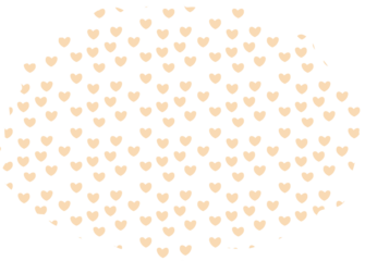 A repeating pattern of small cream-colored hearts arranged evenly on a black background, creating a soft and romantic decorative texture.