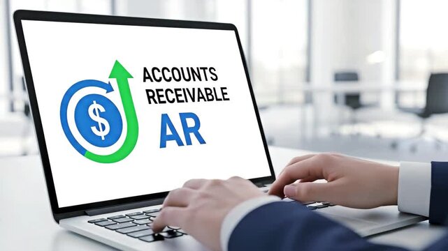 Accounts Receivable concept on a laptop for the concept of finance and business.