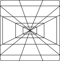 Abstract perspective tunnel, line art vector, depth illusion design  © JULEKA 
