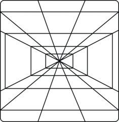 Abstract perspective tunnel, line art vector, depth illusion design  © JULEKA 
