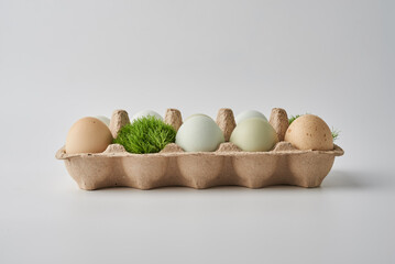 farmer's organic eggs. easter vibe
