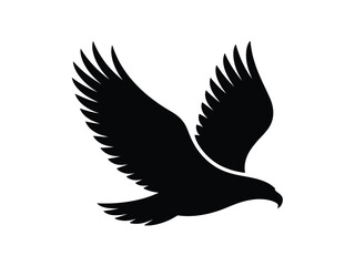 Obraz premium Soaring eagle silhouette isolated on white background, Vector, illustration