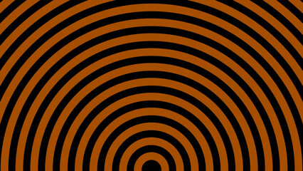 Abstract Orange and Black Concentric Half Circle Curved Background