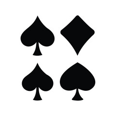 Four playing card suits arranged symmetrically, representing the game of poker