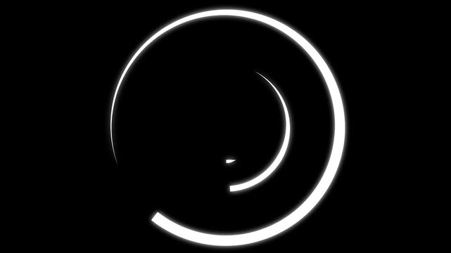 Circle blast animation 4k, shiny firework ring with line explosion, geometric pop up motion graphics, celebration overlay, clean vector design, black background