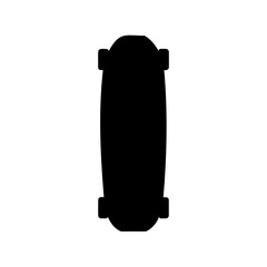 Simple vector graphic of a classic short skateboard shape silhouette