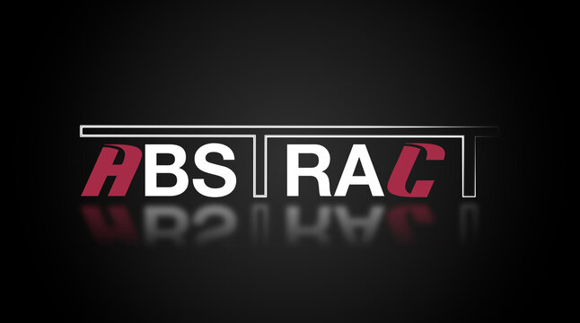 Testo ABSTRACT con font colorato e sfondo variabile