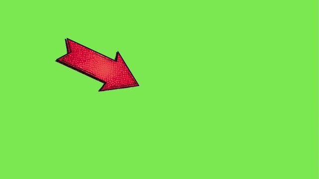 Pointing Arrow Animation on Green Screen, Direction Pointer Motion Graphic