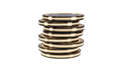 Stack of gold and black coins