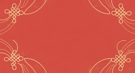 Red background with golden frame in corners perfect for Chinese new year