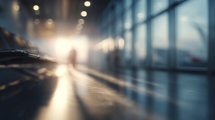 Blurred corridor scene with natural light