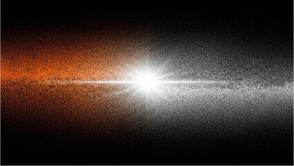 A celestial body shines brightly in the dark space environment from a distant viewpoint with cosmic dust particles © Stock Image Zone