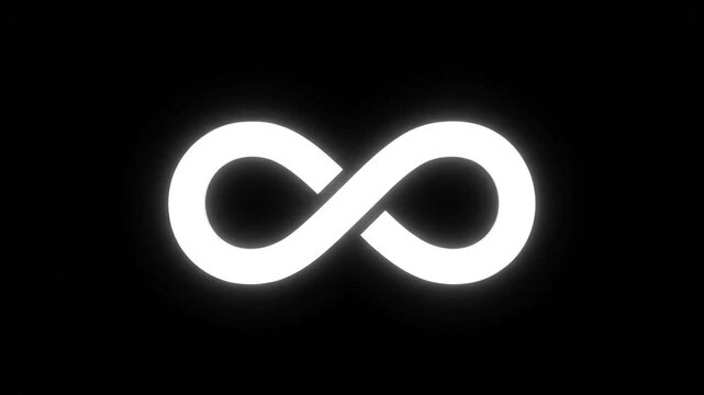 Animation of infinity sign symbol with black background.