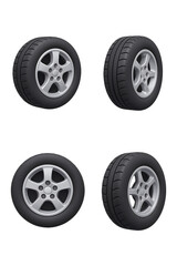 Obraz premium 3D Realistic Car Wheels, Car Wheels, Automotive Rims, Vehicle Tires, Realistic Wheels, High quality Realistic image.