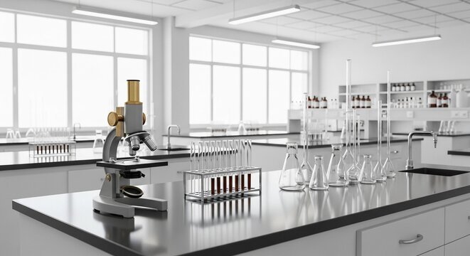 Modern Science Laboratory Classroom Interior - Powered by Adobe