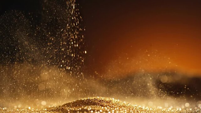 Golden Cascade: A captivating visual of shimmering gold coins cascade downwards, forming a resplendent pile and creating a dazzling display of wealth and abundance. 