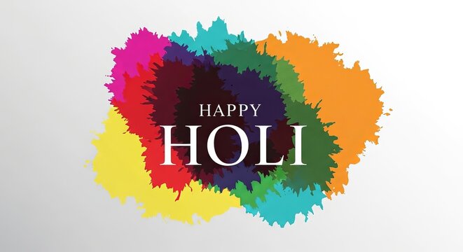 Happy holi vibrant color splash greeting card celebration splash