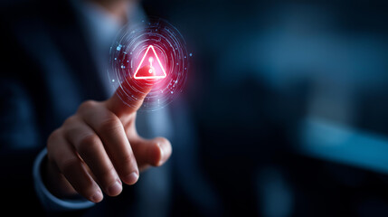 Cybersecurity threat detection interface with digital padlock symbol warning alert signs data protection concept network security cyber defense system malware prevention