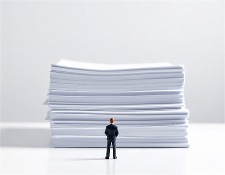  Miniature Businessman Facing a Mountain of Documents　書類の山に立ち尽くすサラリーマンのミニチュア 11.jpg