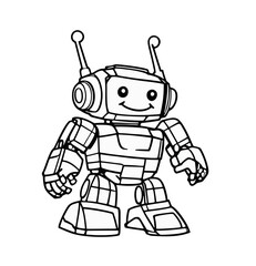 Fototapeta premium Cartoon Robot Illustration Design.