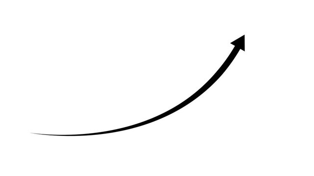 White upward arrow representing exponential growth on white background conceptual business success and financial profit trend graphic symbolizing rising statistics and progress for corporate achie