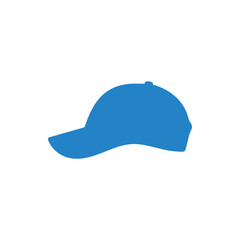 Baseball blue hat silhouette icon vector flat design.