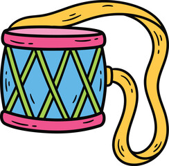 Holi Dhol Drum Vector Illustration for Indian Festival Celebration.