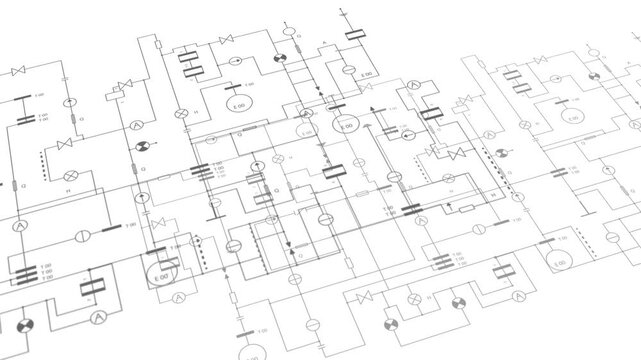 Electrical diagram. Technical drawing. Engineering industry.