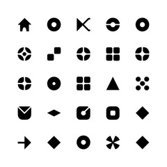 Set of web icons isolated on transparent background