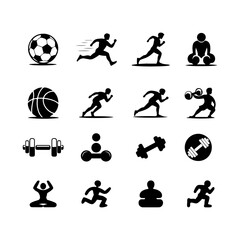 Soccer player icons set isolated on transparent background