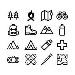 Real estate icons isolated on transparent background