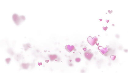 Floating Pink Hearts in Purple Glow