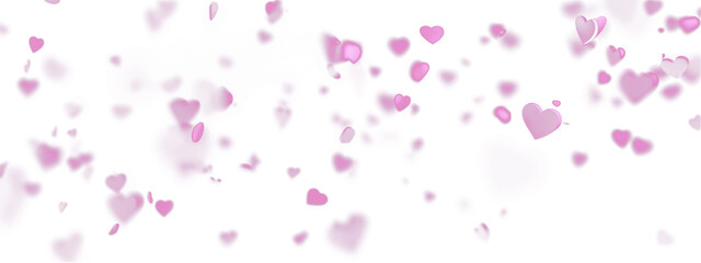 Floating Purple Hearts Abstract Flow