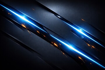 Abstract Sci-Fi Technology Surface With Blue Energy Futuristic Blue Neon Slash Across Dark Tech Panels

