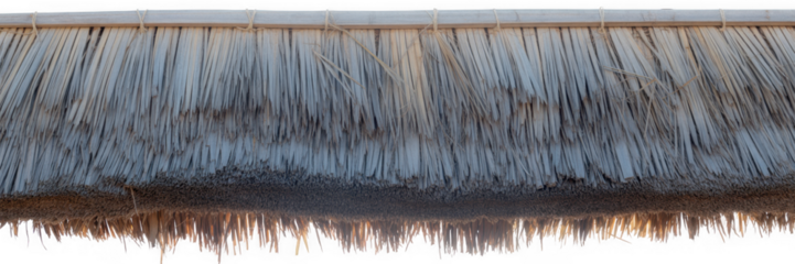 Broom bristles on a handle with frayed ends worn isolated on a transparent background