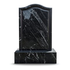 Black Marble Headstone - A Solemn Memorial of Remembrance and Respect.