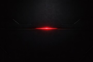 Dark Futuristic Horizon With Red Energy Signal Minimal Sci-Fi Landscape With Red Neon Light
