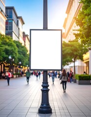 Blank Billboard on City Street - Urban Advertising Space.