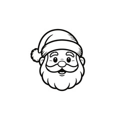Obraz premium Santa Claus Face Logo Black Icon Isolated Vector EPS 