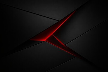 Futuristic Red Triangle Core On Dark Tech Surface Abstract Sci-Fi Geometry With Red Neon Light