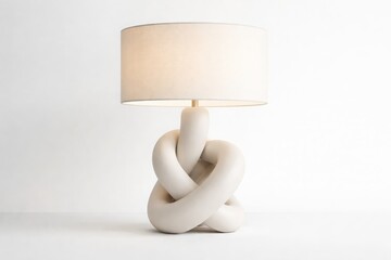 Modern Minimal Knot Table Lamp With White Finish Sculptural Knot Lamp In Contemporary Interior Design
