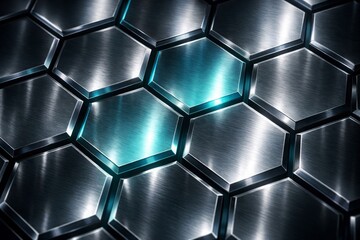 Futuristic Hexagonal Technology Grid With Blue Neon Light High-Tech Digital Hex Pattern Background
