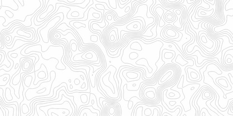 Obraz premium Minimal white line geometric grid outline curve counter map and wavy topography relief discovery area white, black line texture background.