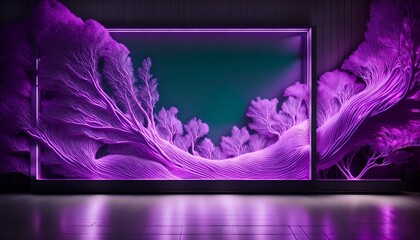 illuminated display screen showcasing vibrant abstract purple hu