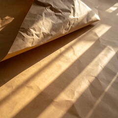 Brown Paper Texture with Sunlight and Shadows.