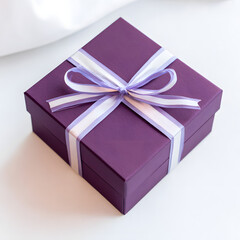Obraz premium pink gift box with ribbon