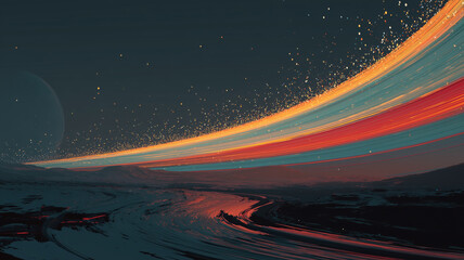 Sci fi fantasy planet surreal landscape