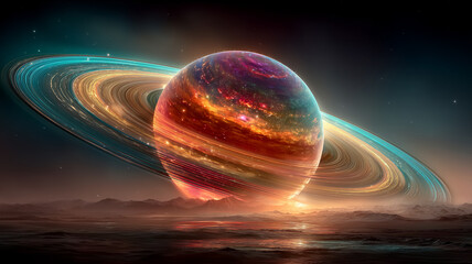 Sci fi fantasy planet surreal landscape