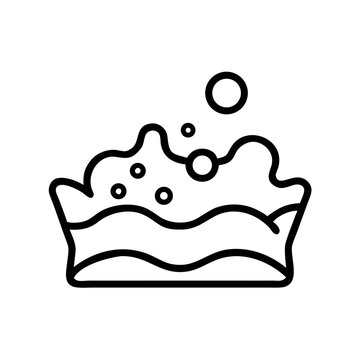 Royal Wave Crown Icon - Liquid Majesty and Bubble Tiara Outline Vector